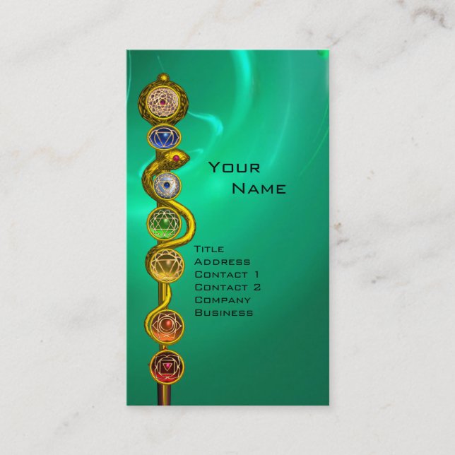 STRECKE VON ASCLEPIUS,7 SCHAKRAS,YOGA,SPIRITUELLE  VISITENKARTE (Vorderseite)