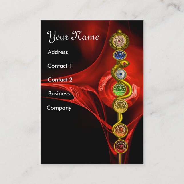 STRECKE VON ASCLEPIUS,7 SCHAKRAS,YOGA,SPIRITUELLE  VISITENKARTE (Vorderseite)