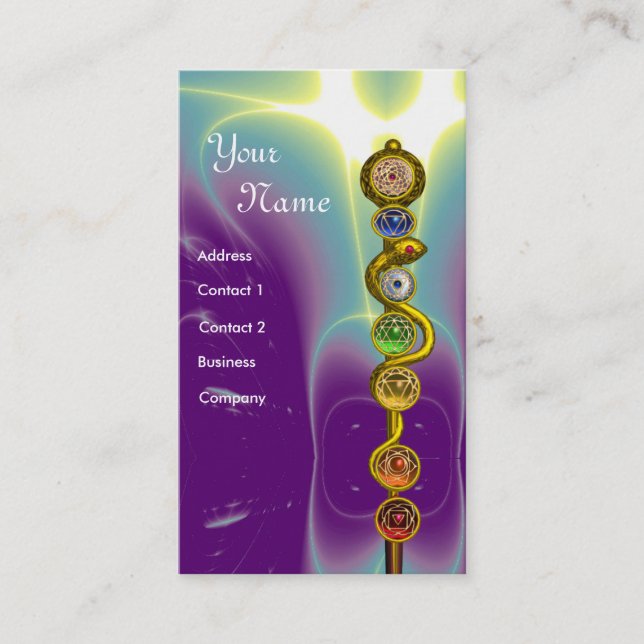 STRECKE VON ASCLEPIUS,7 SCHAKRAS,YOGA,SPIRITUELLE  VISITENKARTE (Vorderseite)