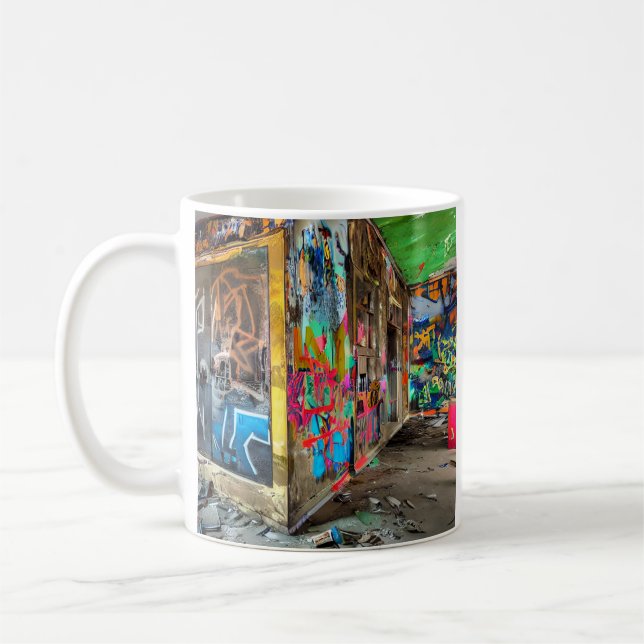 Street Art Abandoned Gebäude Graffiti Kaffeetasse (Links)