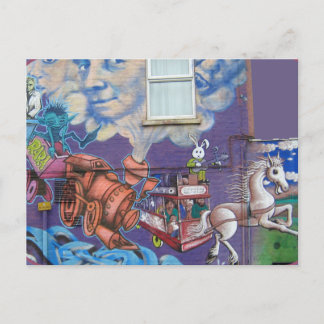 Street Art an Wand Postkarte