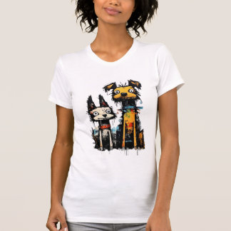 Street Art Dogs Grunge Aesthetic Urban Design T-Shirt