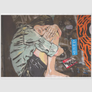 Street Art Girl Urban 13 Dekoupage Tissue Seidenpapier