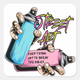 Street Art Graffiti Urban Quadratischer Aufkleber