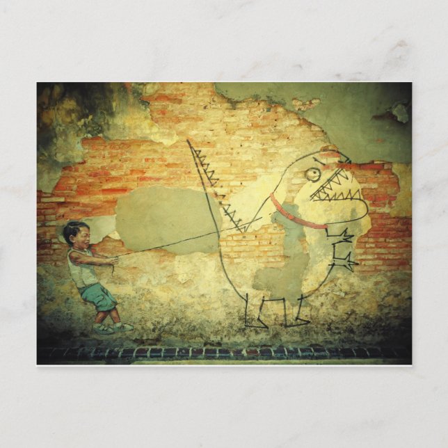 Street Art Postcard / Penang Malaysia Street Postkarte (Vorderseite)