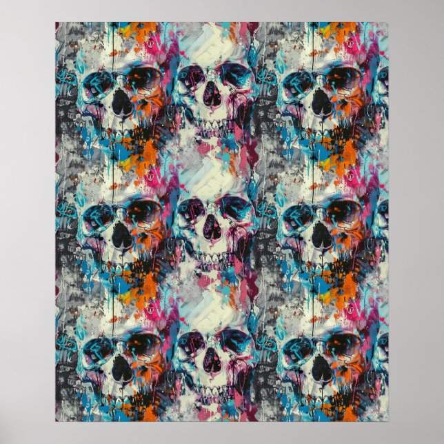 Street Art Skull Poster Design A32 (Vorne)