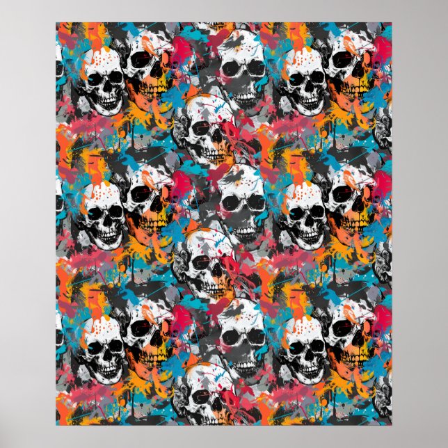Street Art Skull Poster Design A38 (Vorne)