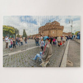 Street Art und Castel Sant'Angelo, Rom, Italien Puzzle