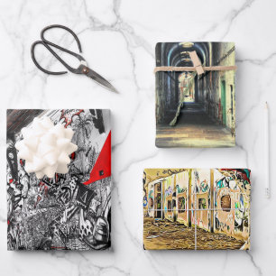Street Art, Urban Graffiti Geschenkpapier Set