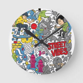 Street atmosphere runde wanduhr