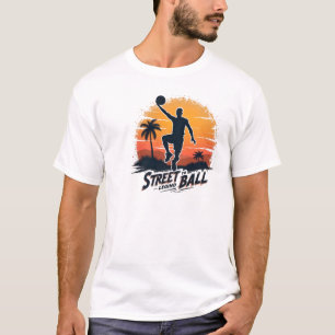 Street Ball Legend Basketball Sunset T - Shirt