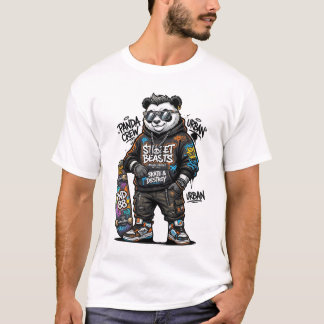 Street Beasts Urbaner Panda Skater Graffiti Hoodie T-Shirt