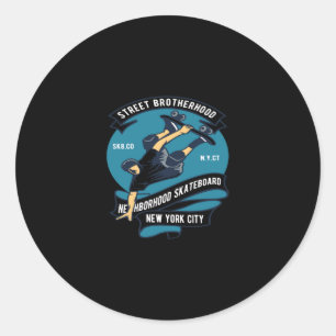 street brotherhood neighborhood skateboard runder aufkleber