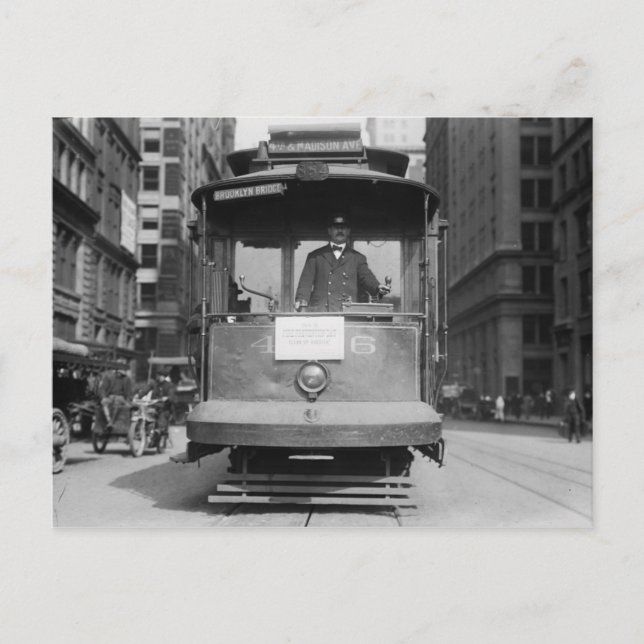 Street Car, New York City, Vintag Postkarte (Vorderseite)