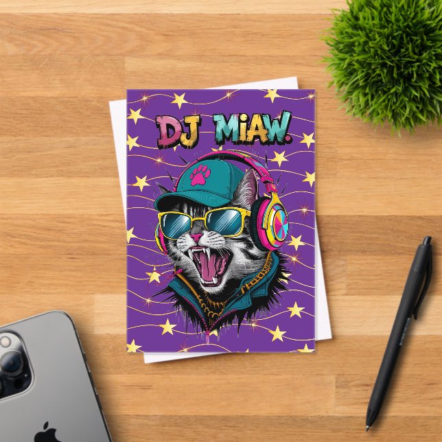 Street Cat DJ Attitude – Bold Streetwear Art Acryleinladungen (Insitu (Einladungskarte))