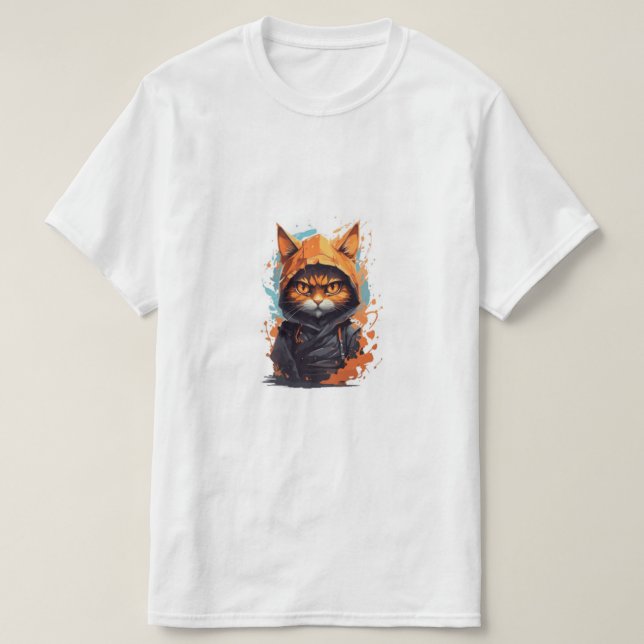Street cat warrior oragen hodie  T-Shirt (Design vorne)