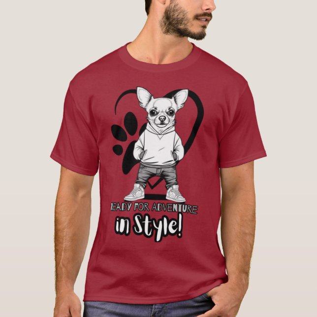 Street Chic Chihuahua: Tiny Trendsetter T-Shirt (Vorderseite)