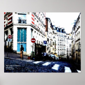 Street Corner in Montmartre, Paris, Frankreich Poster