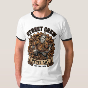 Street Crew Rebellische Kunst Mechaniker Bär T-Shirt