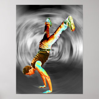 Street Dancing, grau/schwarz Hintergrund Poster