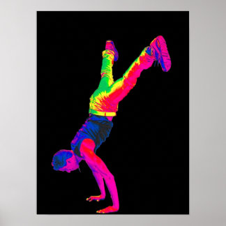 Street Dancing - mehrfarbig, schwarz hinten Poster