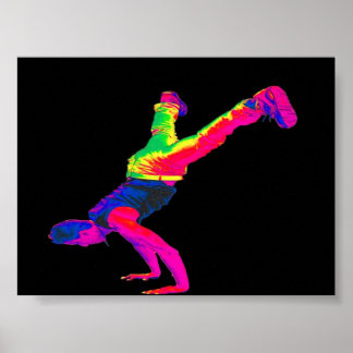Street Dancing - mehrfarbig, schwarz hinten Poster