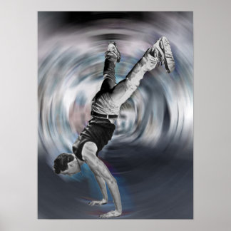 Street Dancing - Schwarz und Weiß Poster