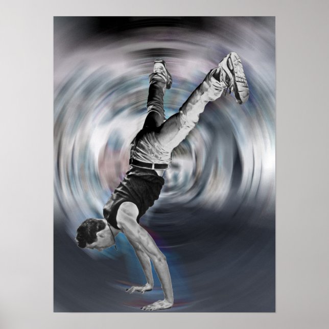 Street Dancing - Schwarz und Weiß Poster (Vorne)