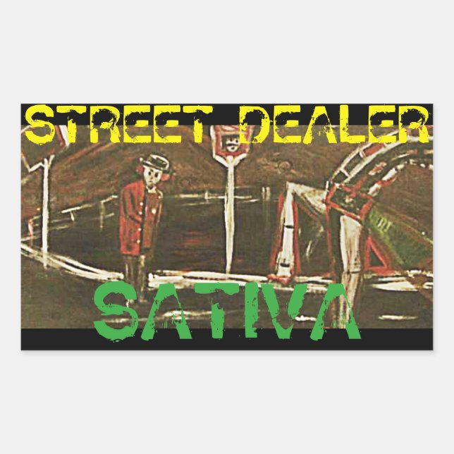 STREET DEALER SATIVA RECHTECKIGER AUFKLEBER (Vorderseite)