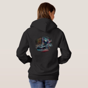 STREET EAGLE™ Damen Drift Hoodie — Neon City