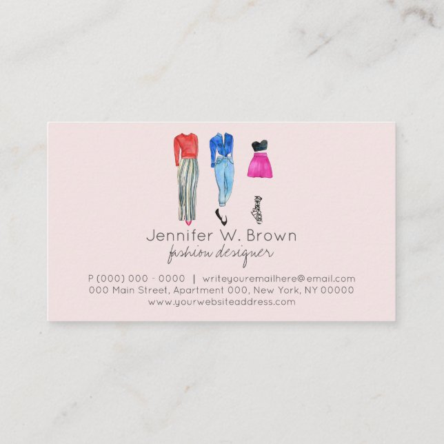 Street Fashion Consultant Clothing Popstylish Visitenkarte (Rückseite)