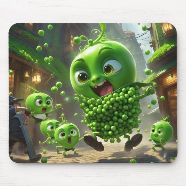 Street Fighting Green Peas Fantasy Mousepad (Vorne)