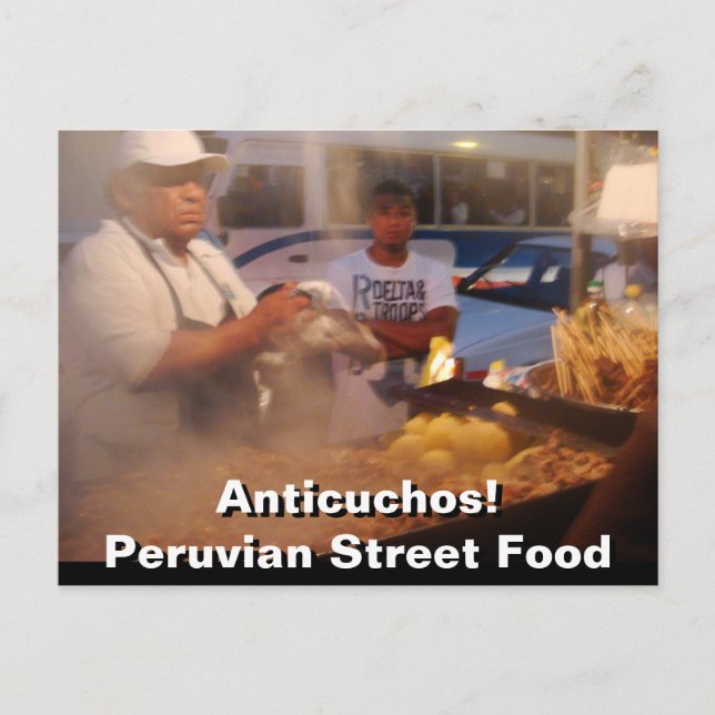Street Food in Peru - Anticuchos Postkarte (Vorderseite)