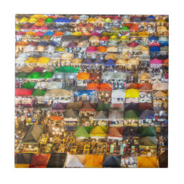 Street Food Market Rod Fai Bangkok Thailand Fliese