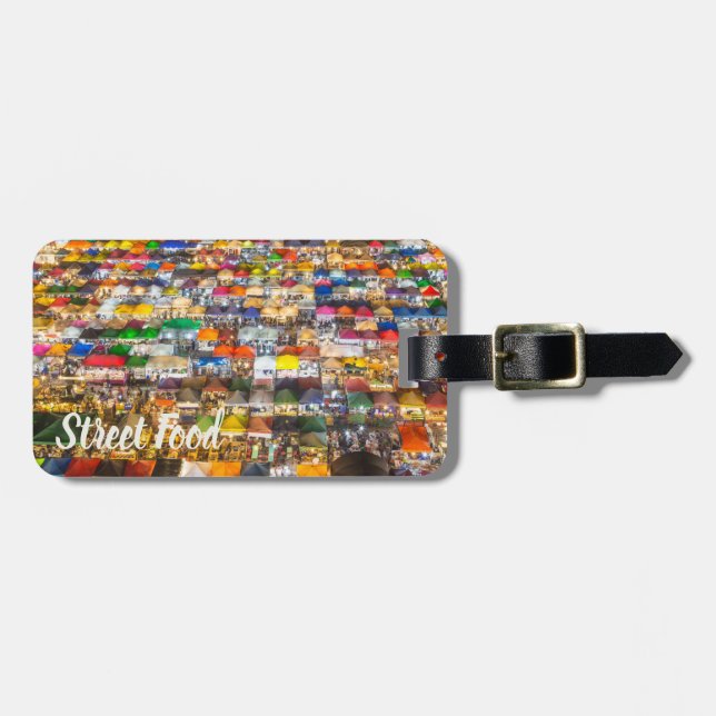 Street Food Market Rod Fai Bangkok Thailand Gepäckanhänger (Vorderseite horizontal)