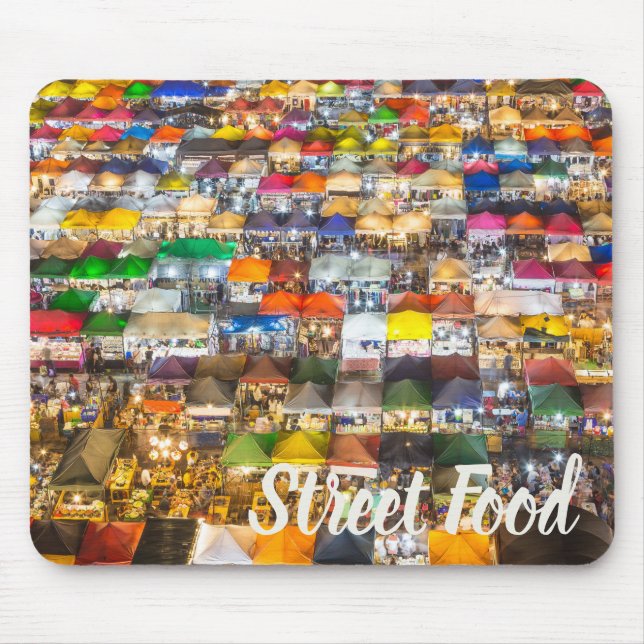 Street Food Market Rod Fai Bangkok Thailand Mousepad (Vorne)