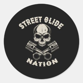 Street Glide Nation Biker Motorrad-Motorrad Runder Aufkleber