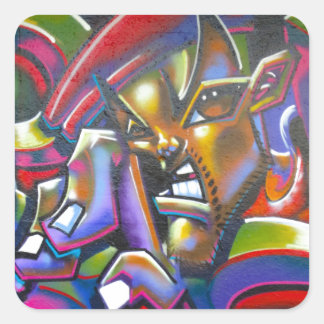 Street Graffiti Quadratischer Aufkleber