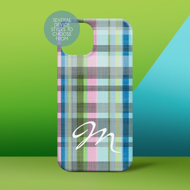 Street Kariert Pattern mit Monogramm Case-Mate iPhone Hülle (Personalized Phone Case)
