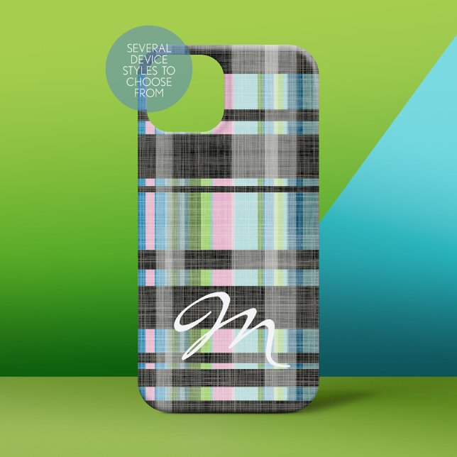 Street Kariert Pattern mit Monogramm Case-Mate iPhone Hülle (Personalized Phone Case)