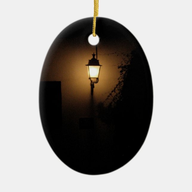 Street Lantern Night Lamp Oval Ornament (Vorne)