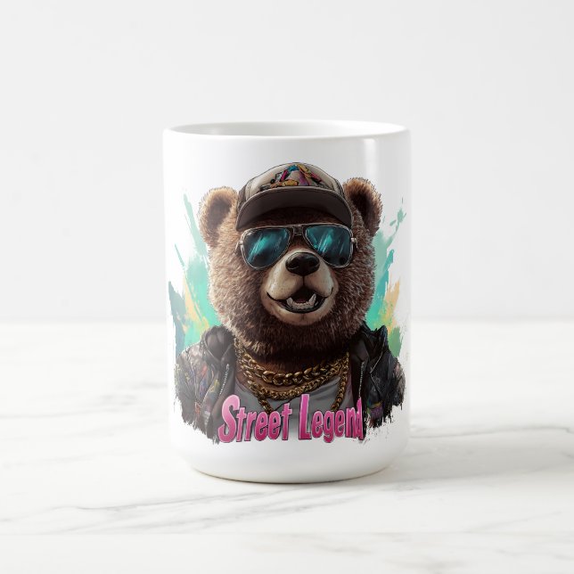 Street Legend Bear - Cooles Grafikdesign Kaffeetasse (Mittel)