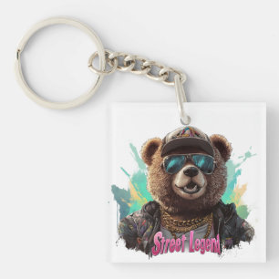 Street Legend Bear - Cooles Grafikdesign Schlüsselanhänger