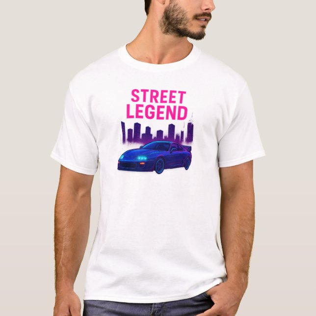 Street Legend - Neon Sports Car Shirt (Vorderseite)