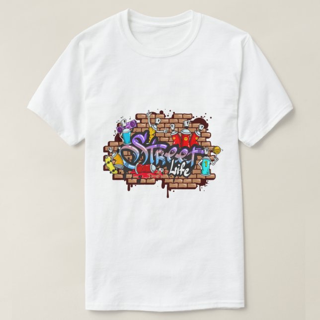 Street Life Graffiti Art Colors T-Shirt (Design vorne)