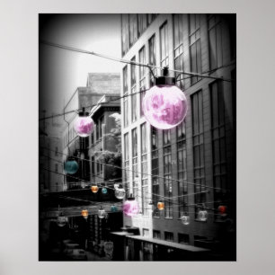Street Light Globes Urban Art Poster