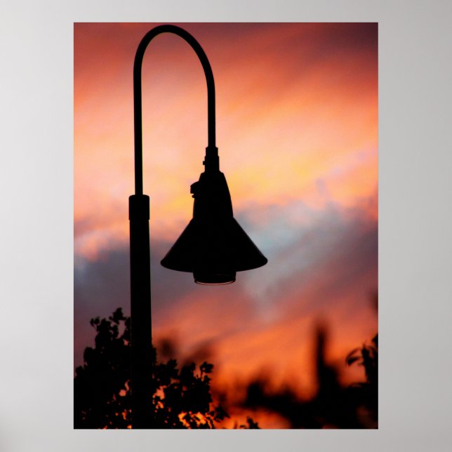 Street Light Silhouette Print Poster (Vorne)