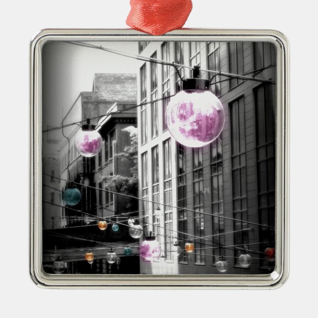 Street Lights Urban Art Ornament Aus Metall (Vorne)