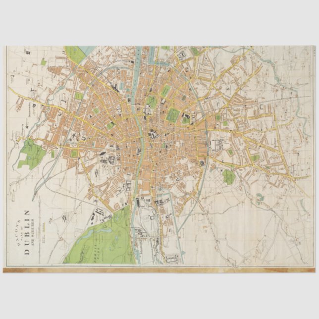 Street Map Decoupage Seidenpapier (Vorderseite)