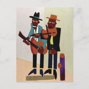 Street Musicians ~ Vintag American Art Postkarte